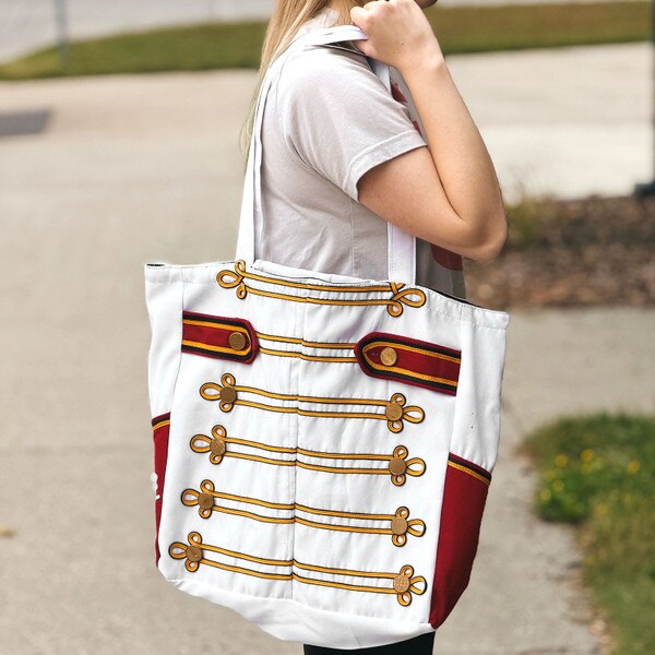 ISU Vintage Buttons White Marching Band Tote